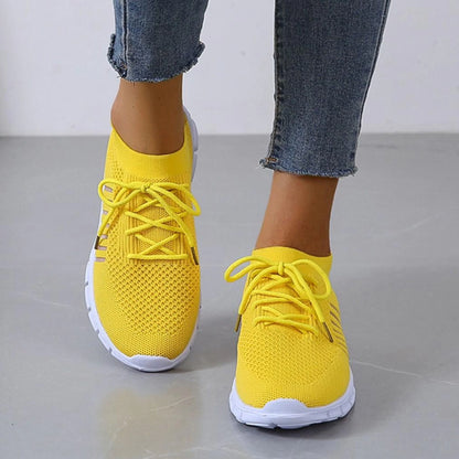 Velnira | Women Lace Up Sneakers with Breathable Design and Cushioned Sole