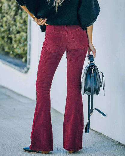 Valerie | Women’s High-Rise Corduroy Flared Pants | Feminine