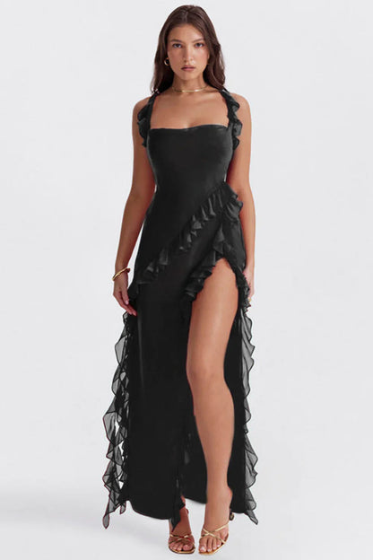 Elora | Women’s Ruffle-Trim Midi Dress | Stylish
