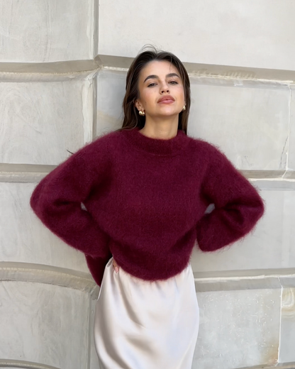 Chloe | Mohair Blend Pullover with Crew Neck