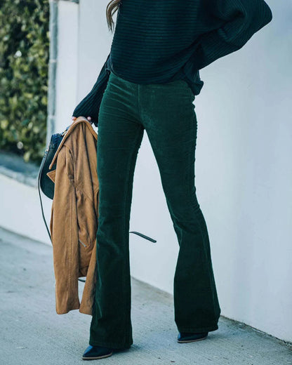 Valerie | Women’s High-Rise Corduroy Flared Pants | Feminine