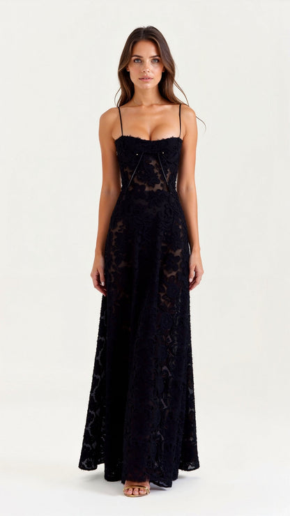Grace | Women's slip maxi dress with spaghetti straps for weddings