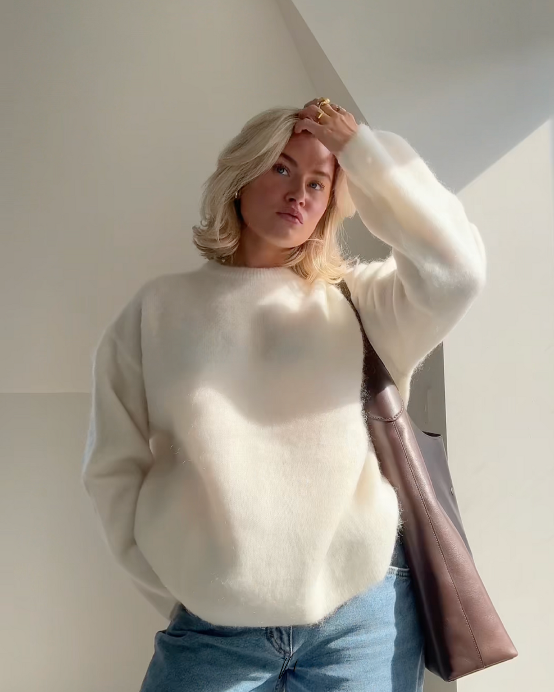 Chloe | Mohair Blend Pullover with Crew Neck