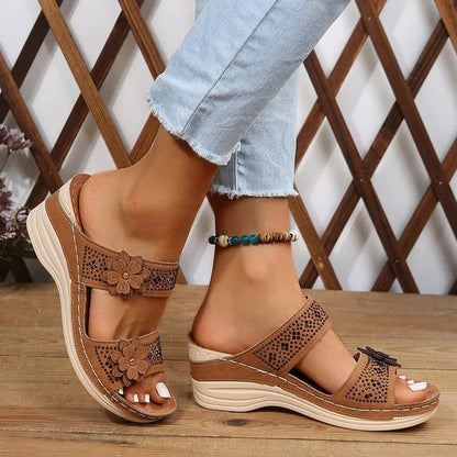 Belinda | Women’s Floral Wedge Sandals | Stylish