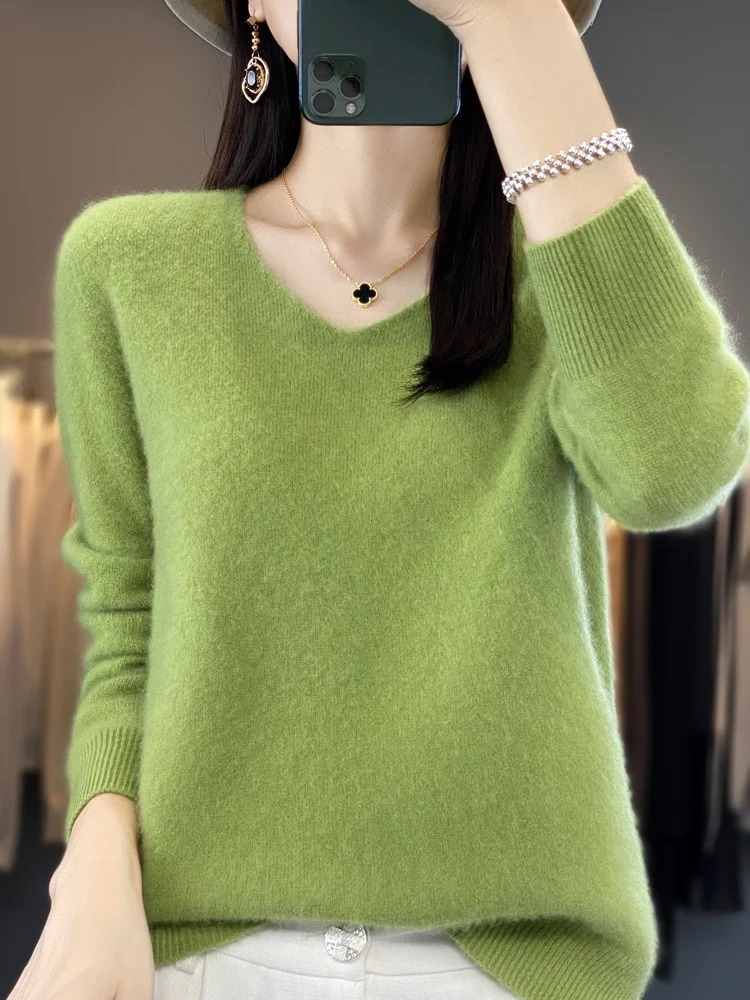 Karen | Women's Elegant Cashmere Pullover with V Neck