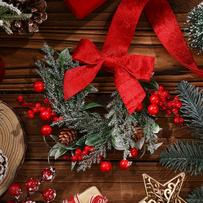 Donald | Hanging Christmas Wreath with Red Bow