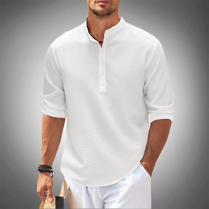Stellan | Men’s Casual Henley Shirt with Button Placket | Casual