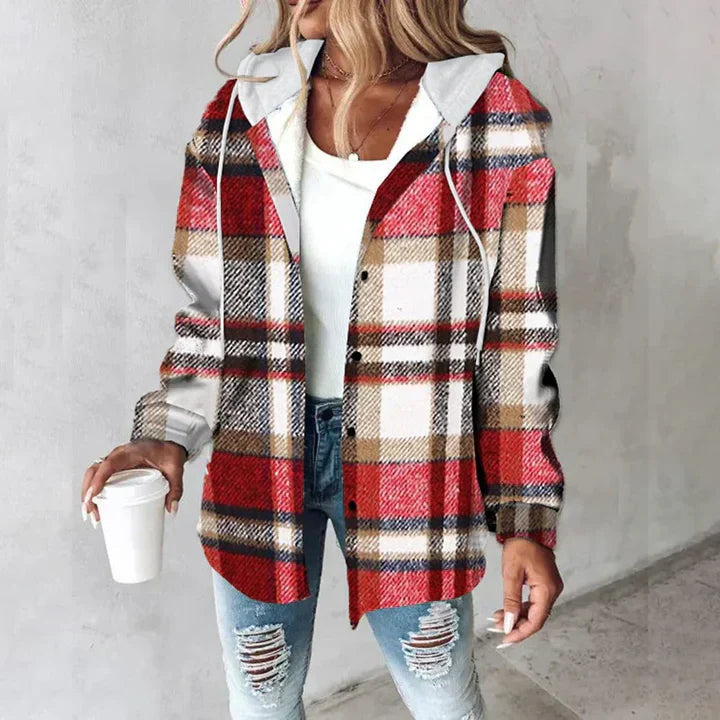 Lily | Women's Plaid Autumn Jacket with Hood