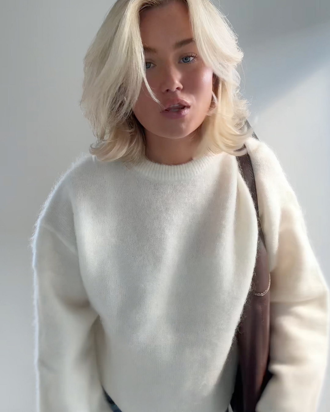 Chloe | Mohair Blend Pullover with Crew Neck