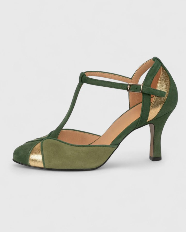 Elise | Sophisticated Pointed Toe T Strap Heels