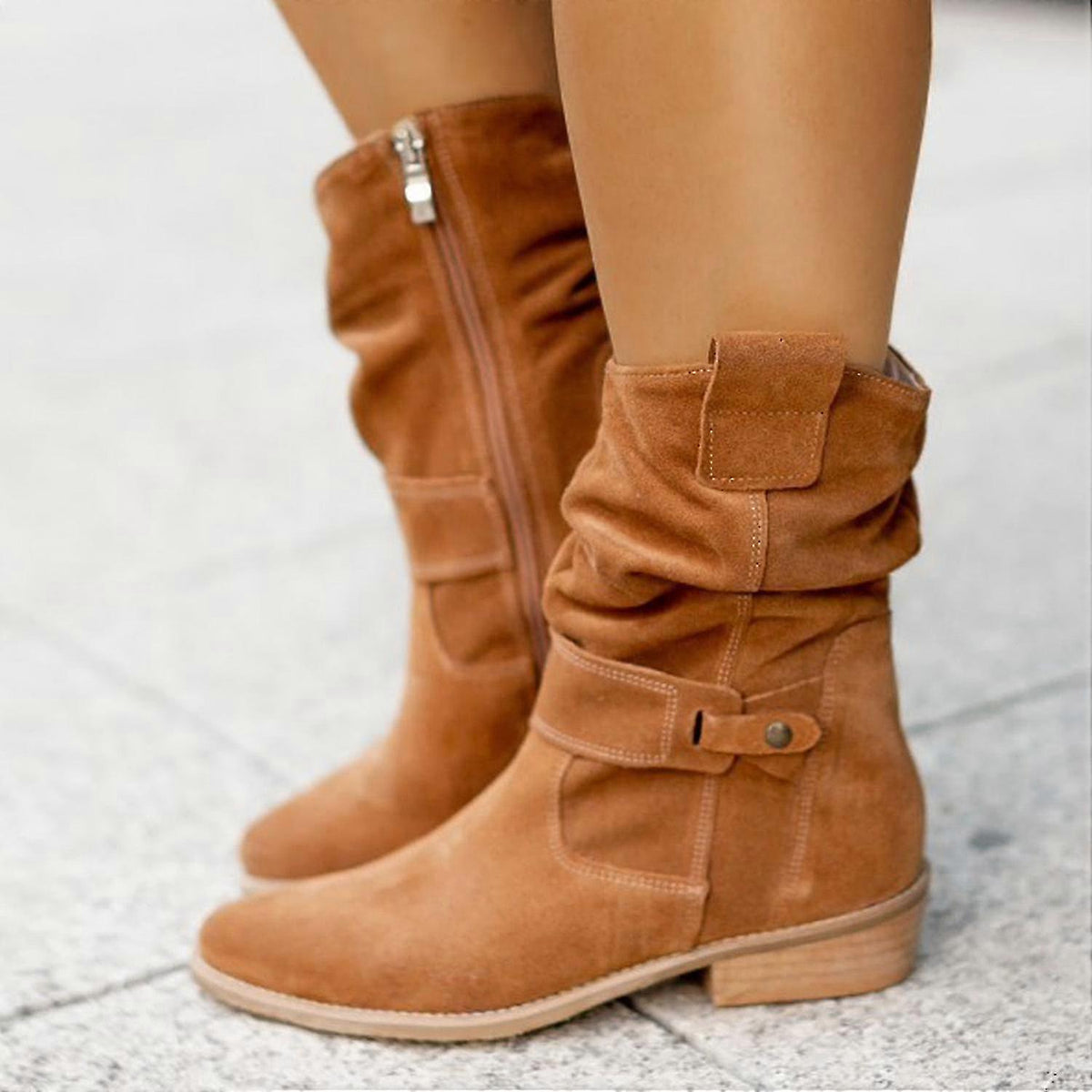 Chloe | Women's Trendy Low Heel Cowboy Ankle Boots with Comfortable Fit