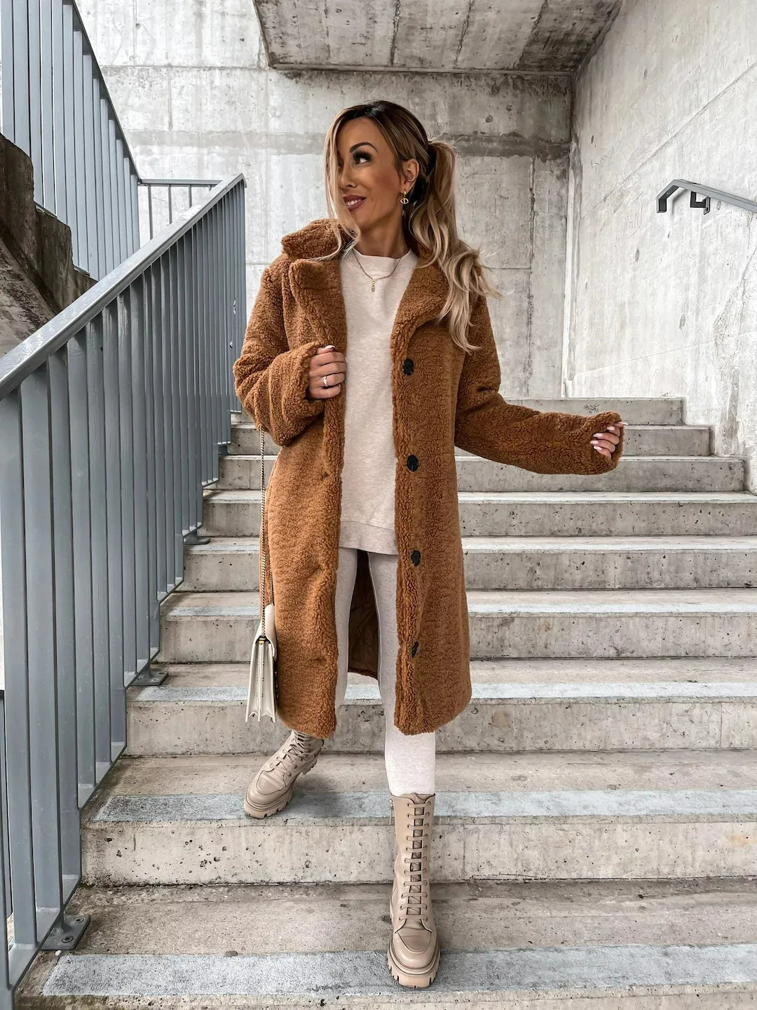 Mary | Plush Trench Coat with Button Closure