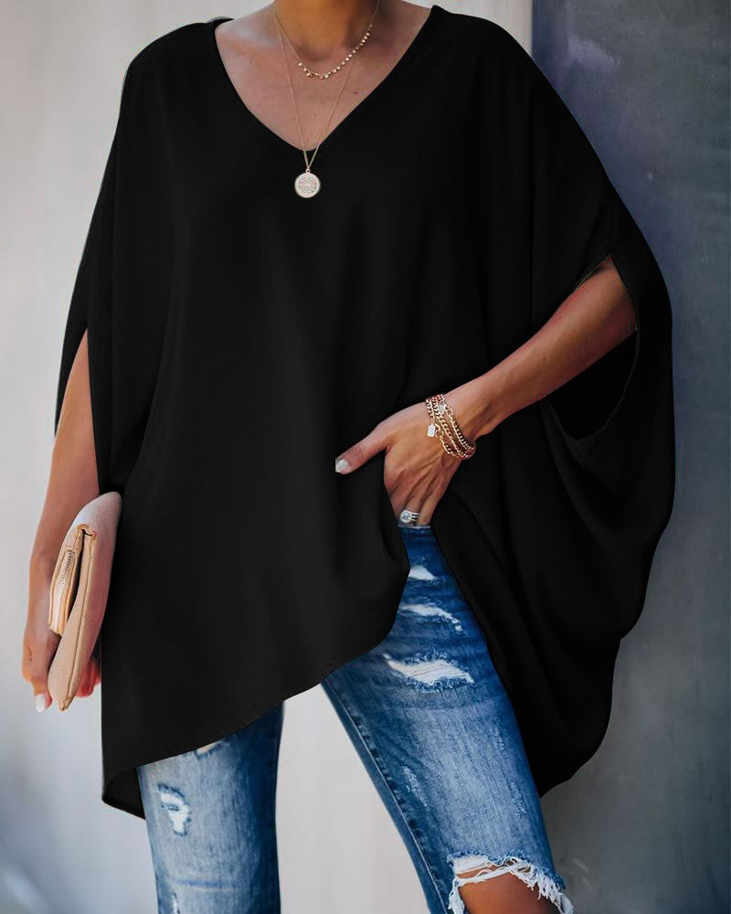 Aria | Women's Oversized V-Neck Poncho with Casual Fit