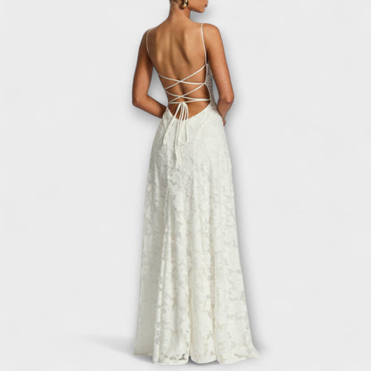 Abigail | Floral lace maxi dress with straps for special occasions