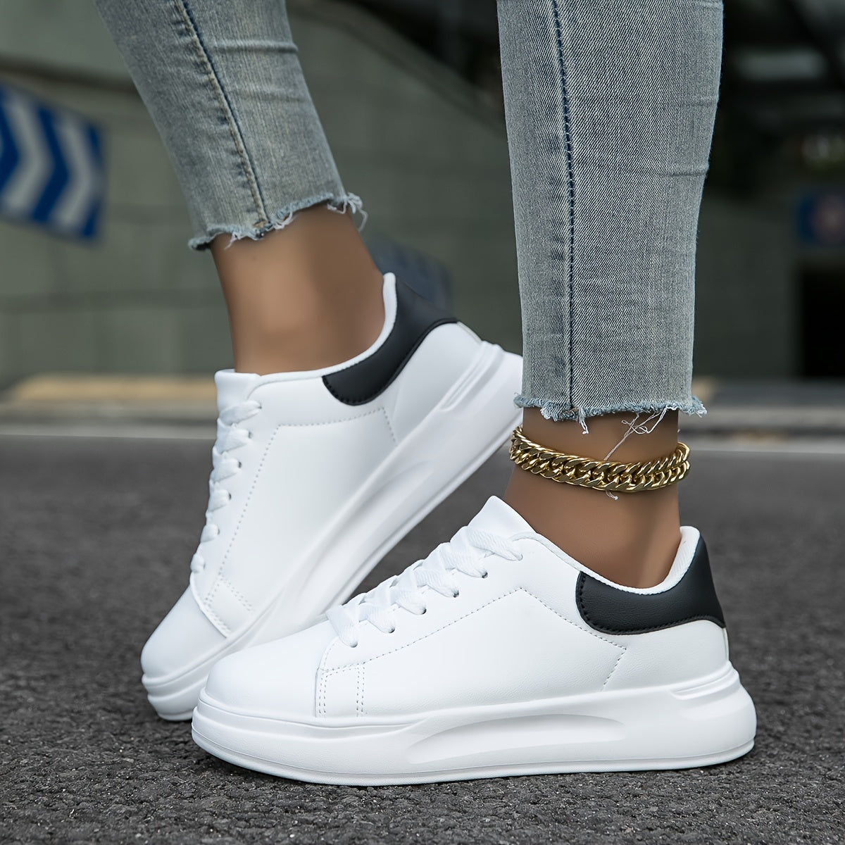 Barbara | Women's Leather Sneakers with Lace-Up Closure