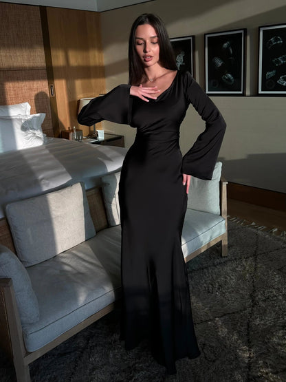 Natalie | Elegant long sleeve maxi dress with flowing fit