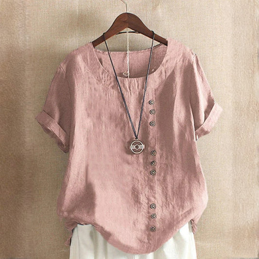 Claire | Women Casual Linen Blouse with Button Detail Design