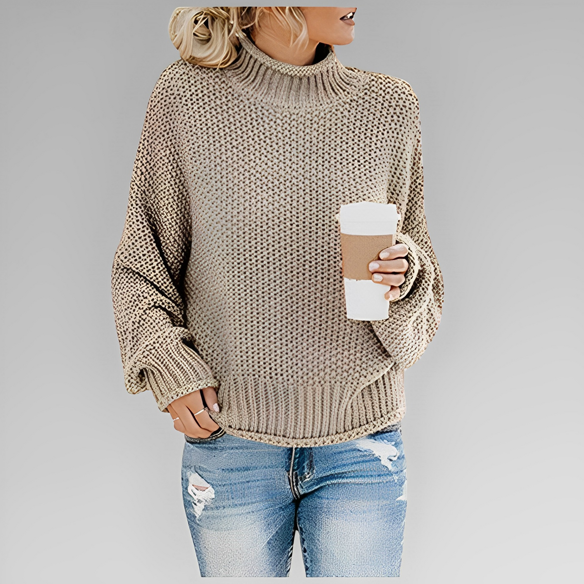Ashley | Chunky Knit Pullover with High Neck