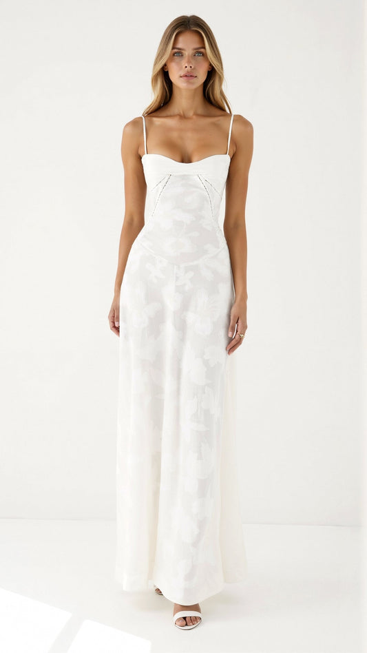 Grace | Women's slip maxi dress with spaghetti straps for weddings