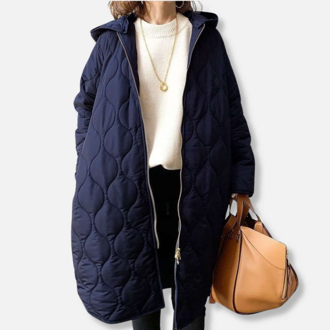 Abigail | Women's Long Quilted Coat with Hood and Oversized Fit