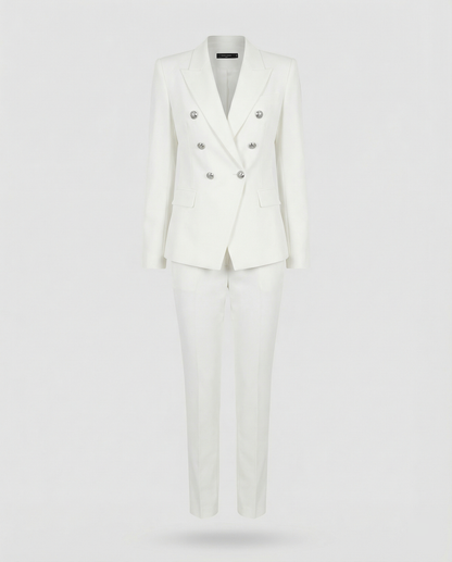 Francesca | Women’s Double-Breasted Blazer with Slim-Fit Trousers | Sleek