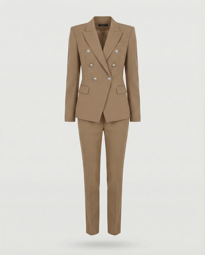 Francesca | Women’s Double-Breasted Blazer with Slim-Fit Trousers | Sleek