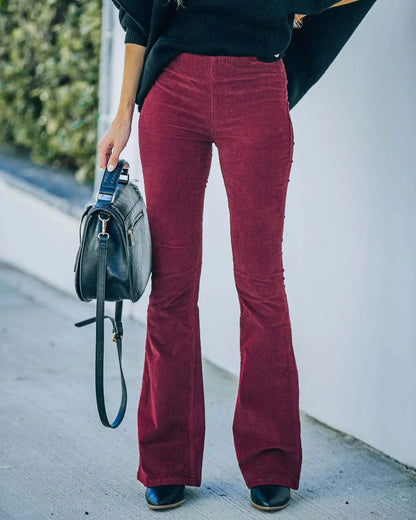 Valerie | Women’s High-Rise Corduroy Flared Pants | Feminine