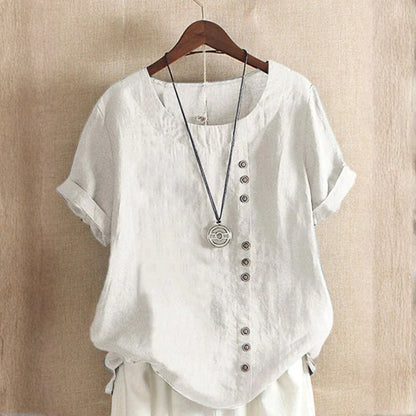 Claire | Women Casual Linen Blouse with Button Detail Design