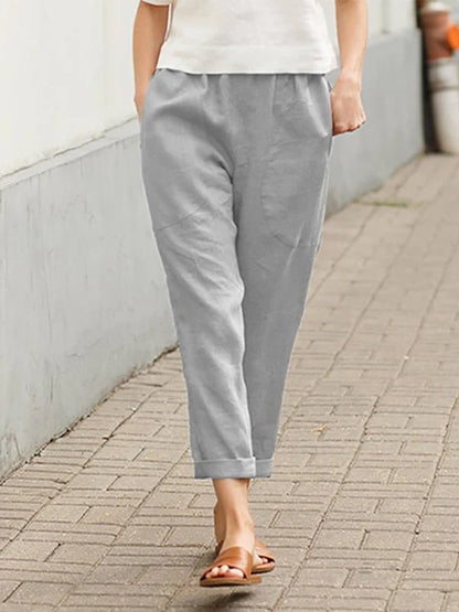 Arlette | Women’s Relaxed Mid-Rise Tapered Trousers | Comfortable