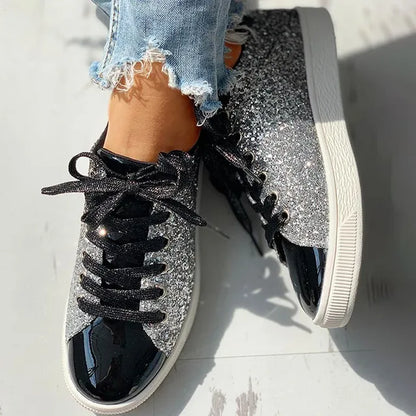Lisa | Women's Casual Glitter Shoes with Metallic Detail