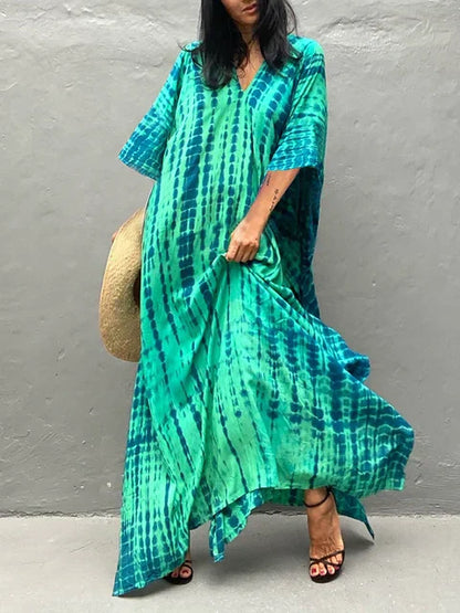 Kaia | Women maxi dress with caftan style and loose fit