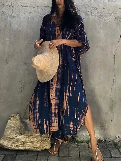 Kaia | Women maxi dress with caftan style and loose fit