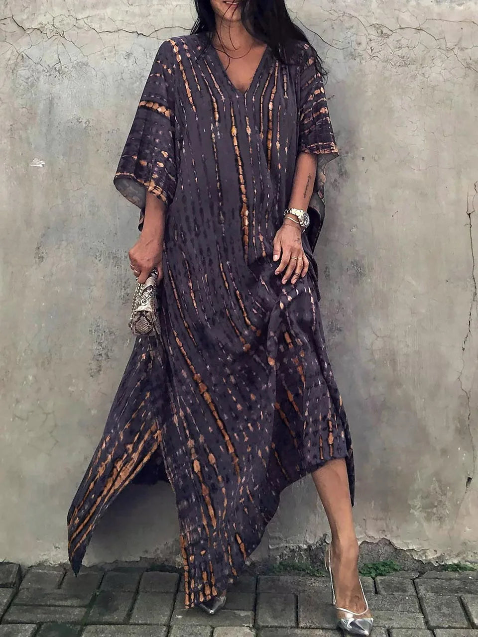 Kaia | Women maxi dress with caftan style and loose fit
