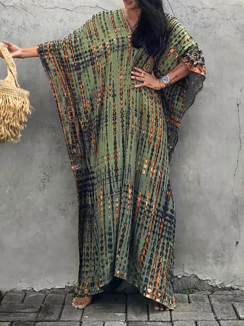 Kaia | Women maxi dress with caftan style and loose fit