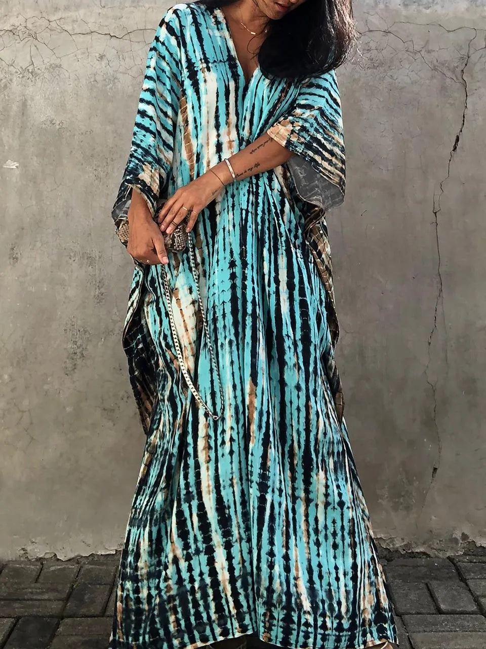 Kaia | Women maxi dress with caftan style and loose fit