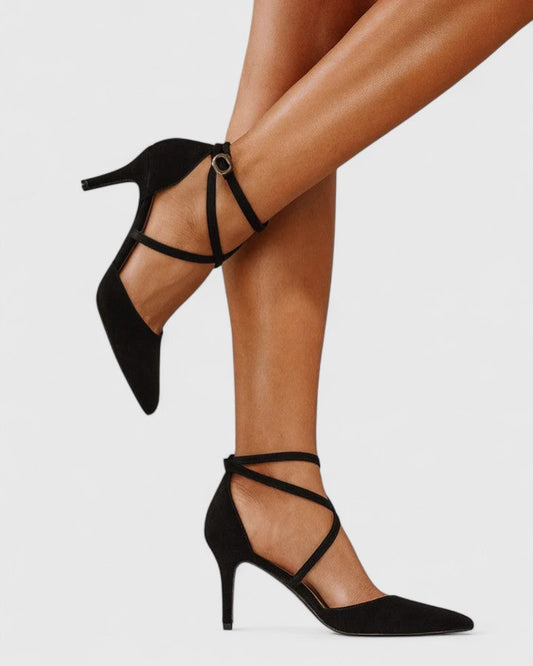 Vivian | Elegant Pointed Toe Ankle Strap Heels