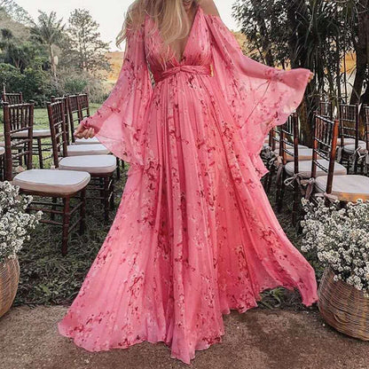 Galina | Women’s Floral Print Maxi Dress | Elegant