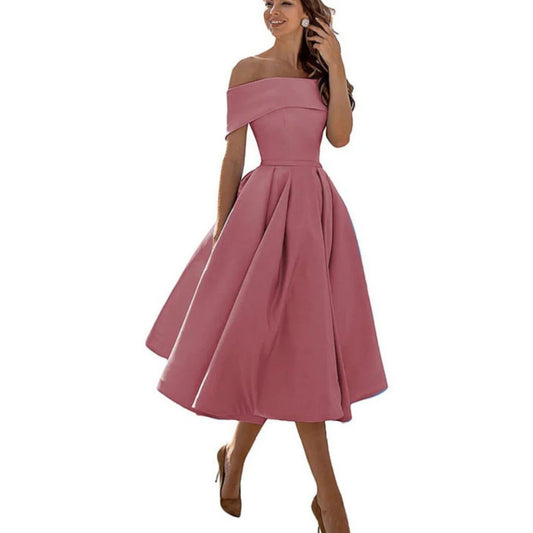 Paisley | Women’s off shoulder cocktail midi dress