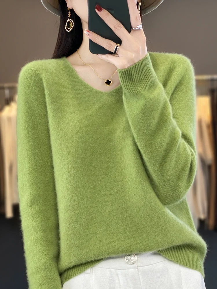 Karen | Women's Elegant Cashmere Pullover with V Neck