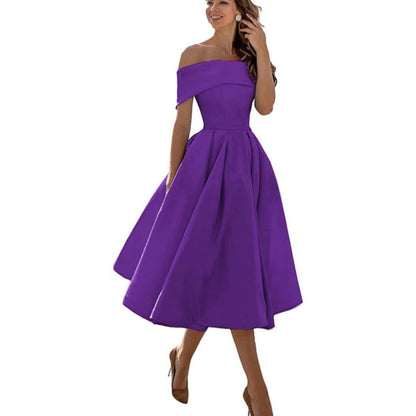Paisley | Women’s off shoulder cocktail midi dress