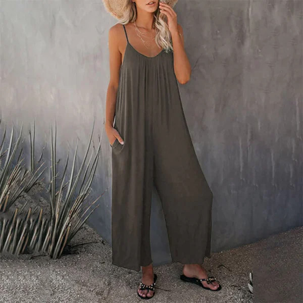 Lily | Women's Casual Wide Leg Summer Jumpsuit with Pockets
