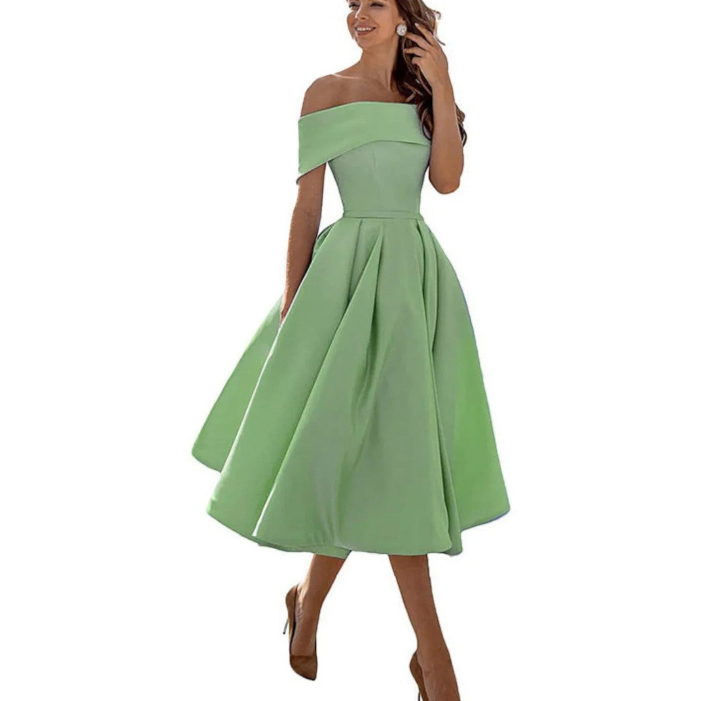 Paisley | Women’s off shoulder cocktail midi dress