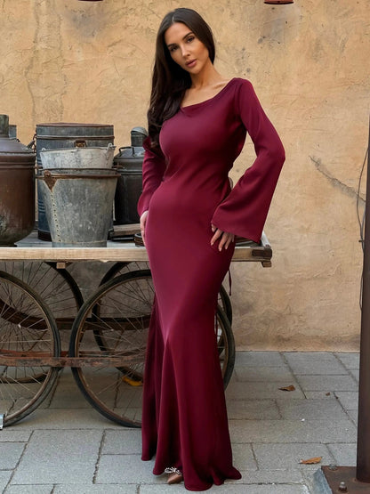Natalie | Elegant long sleeve maxi dress with flowing fit