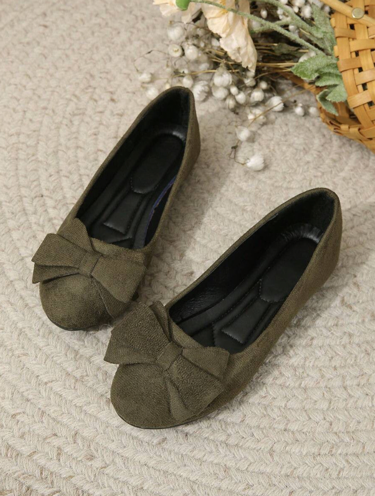 Anniston | Women’s Rounded-Toe Ballet Flats with Soft Bow | Classic