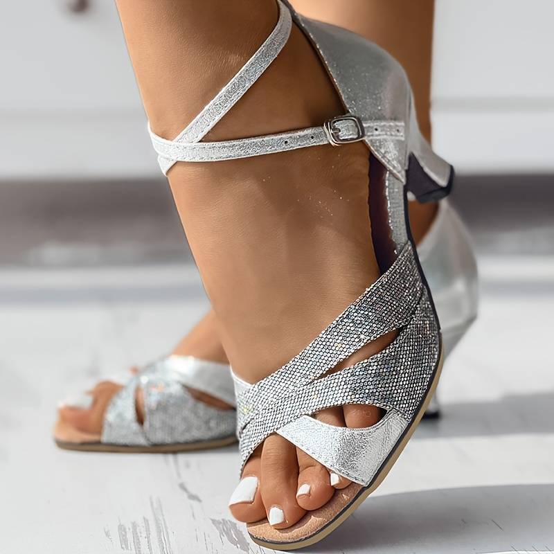 Theresa | Elegant Heeled Sandals with Sequin Detail