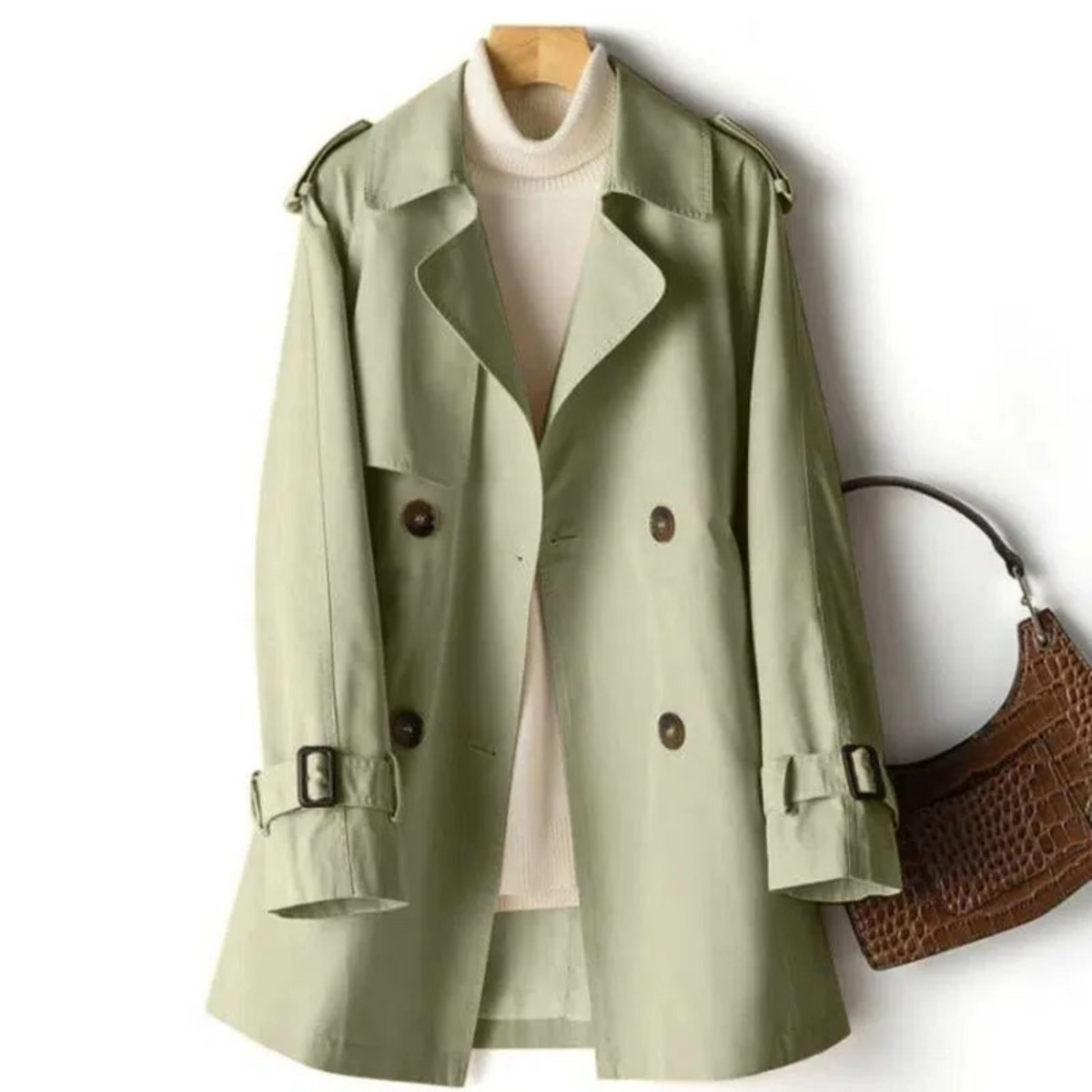 Cynthia | Women's Casual Trench Coat with Lapel Collar