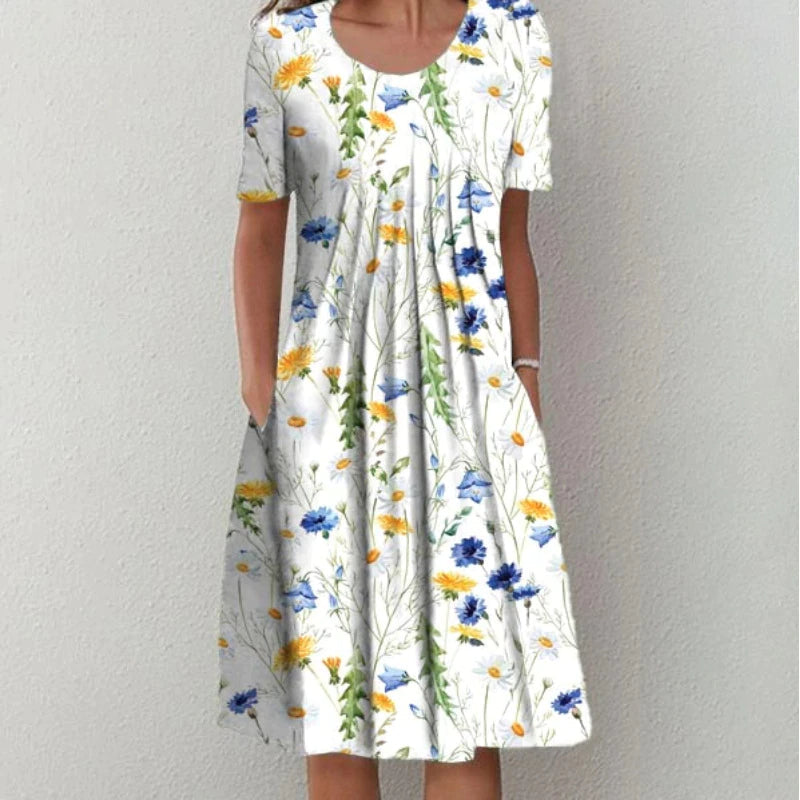 Madison | Women’s Stylish Floral Midi Dress With Pockets