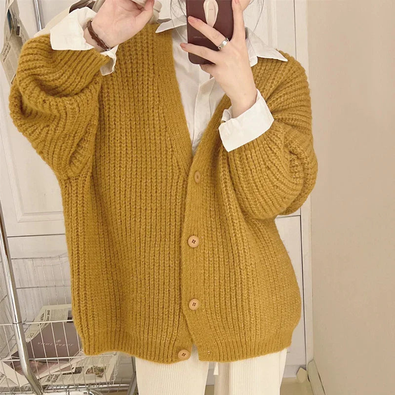 Janet | Women's Oversized Knit Cardigan with Buttons