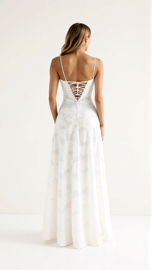 Grace | Women's slip maxi dress with spaghetti straps for weddings