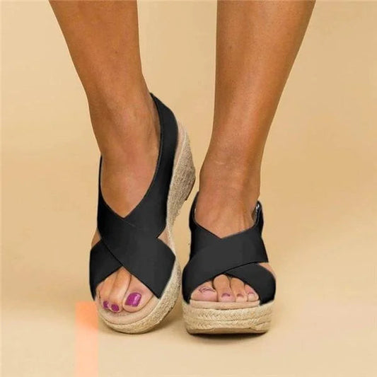 Thalassa | Women’s Adjustable Strap Wedge Sandals | Chic